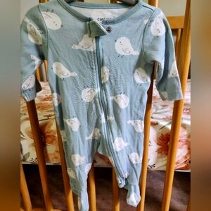 ❤️ 3/$15! Carter's Light Blue Bird Print Footie